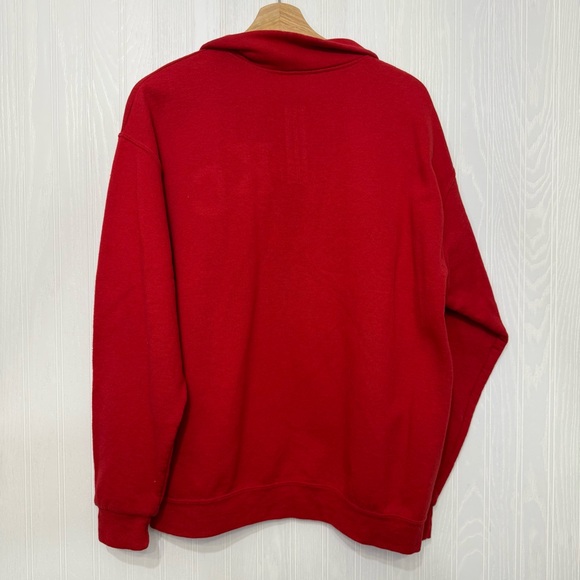 Jerzees KC Chiefs 1/4 zip sweatshirt sweater size large patch - Picture 6 of 8